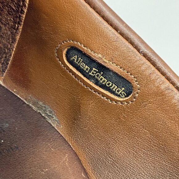 Allen Edmonds Steen Dark Brown Slip On Split Toe Loafers Dress Shoes - Picture 7 of 15